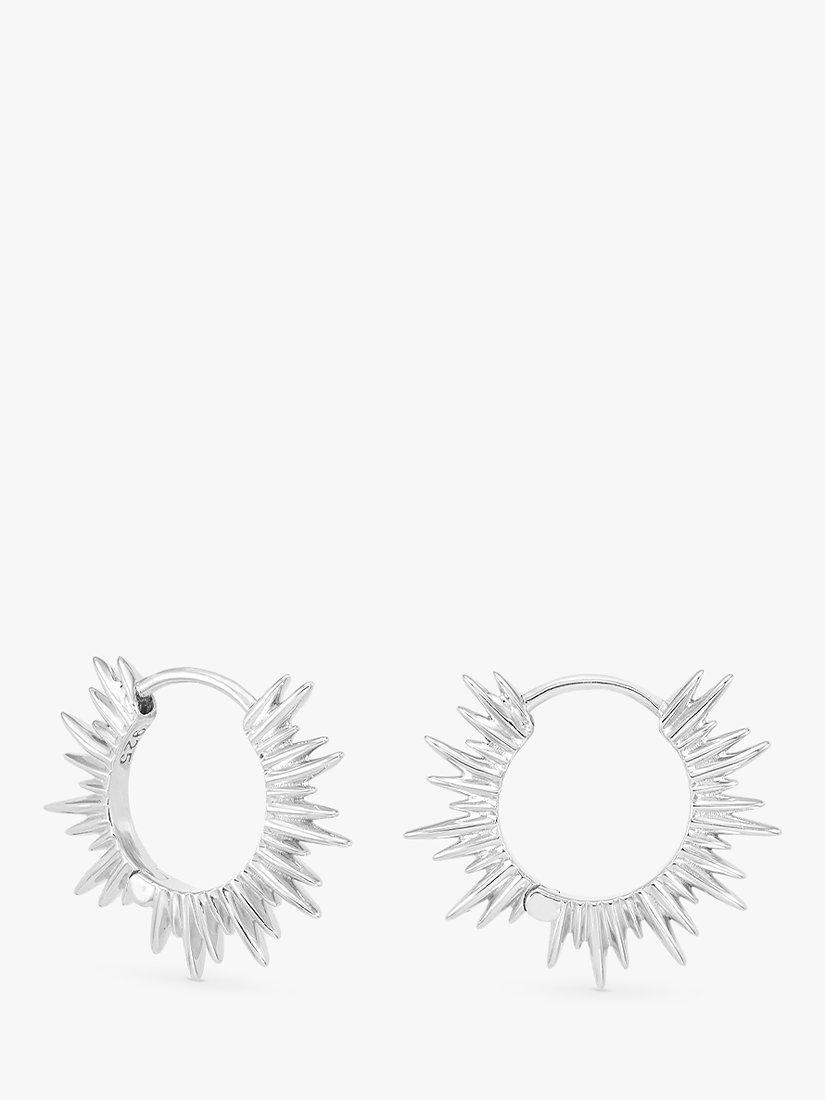 Product image 1 of 3, which shows Rachel Jackson London Electric Goddess Mini Huggie Hoop Earrings, Silver