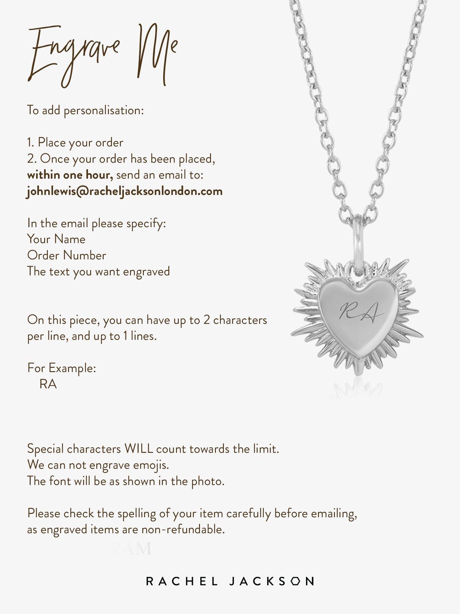 Product image 3 of 4, which shows Rachel Jackson London Personalised Electric Love Birthstone Heart Sterling Silver Necklace, January - Garnet