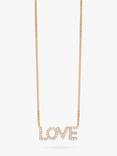 Rachel Jackson London Solid Gold and Diamond Love Necklace, Gold