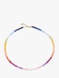 Rachel Jackson London Rainbow Happy Face Gemstone Necklace, Gold/Multi