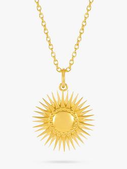 Rachel Jackson London Personalised Art Deco Sun Necklace, Gold, Gold