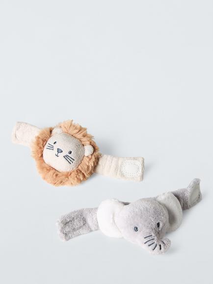 John Lewis Jungle Soft Wrist Rattle, Pack of 2, Multi