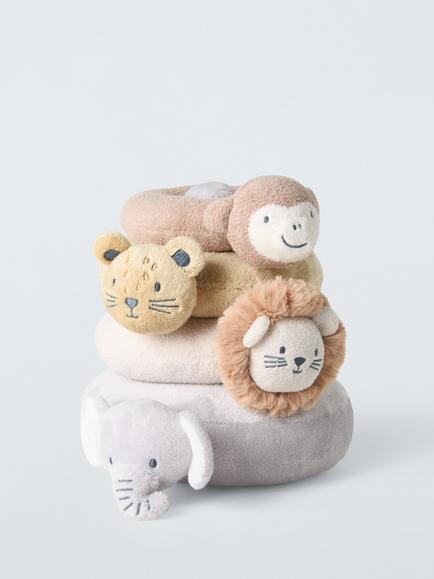 John Lewis Baby Jungle Animal Soft Stacker Toy, Multi, Multi