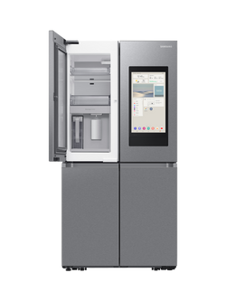 Samsung Bespoke AI RF65DG9H0ESREU Freestanding 60/40 American Fridge Freezer with Family Hub, Silver, Silver