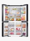 Samsung Family Hub RF65DG9H0EB1 Freestanding 60/40 American Style Fridge Freezer, Black