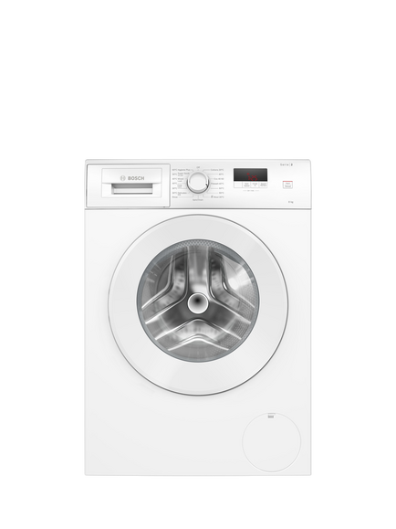 Bosch Series 2 WGE03408GB Freestanding Washing Machine, 8kg Load, 1400rpm Spin, White, White