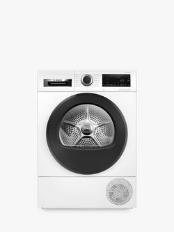 Bosch Series 6 WQG245A0GB Freestanding Heat Pump Tumble Dryer, 9kg Load, White, White