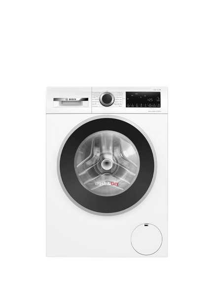 Bosch Series 6 Freestanding Washer Dryer, 10.5kg/6kg Load, 1400rpm Spin, WNG25401GB, WNG254R1GB, White