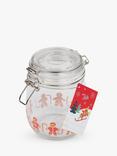 Tala Gingerbread Clip-Top Glass Storage Jar, 750ml, Clear/Red