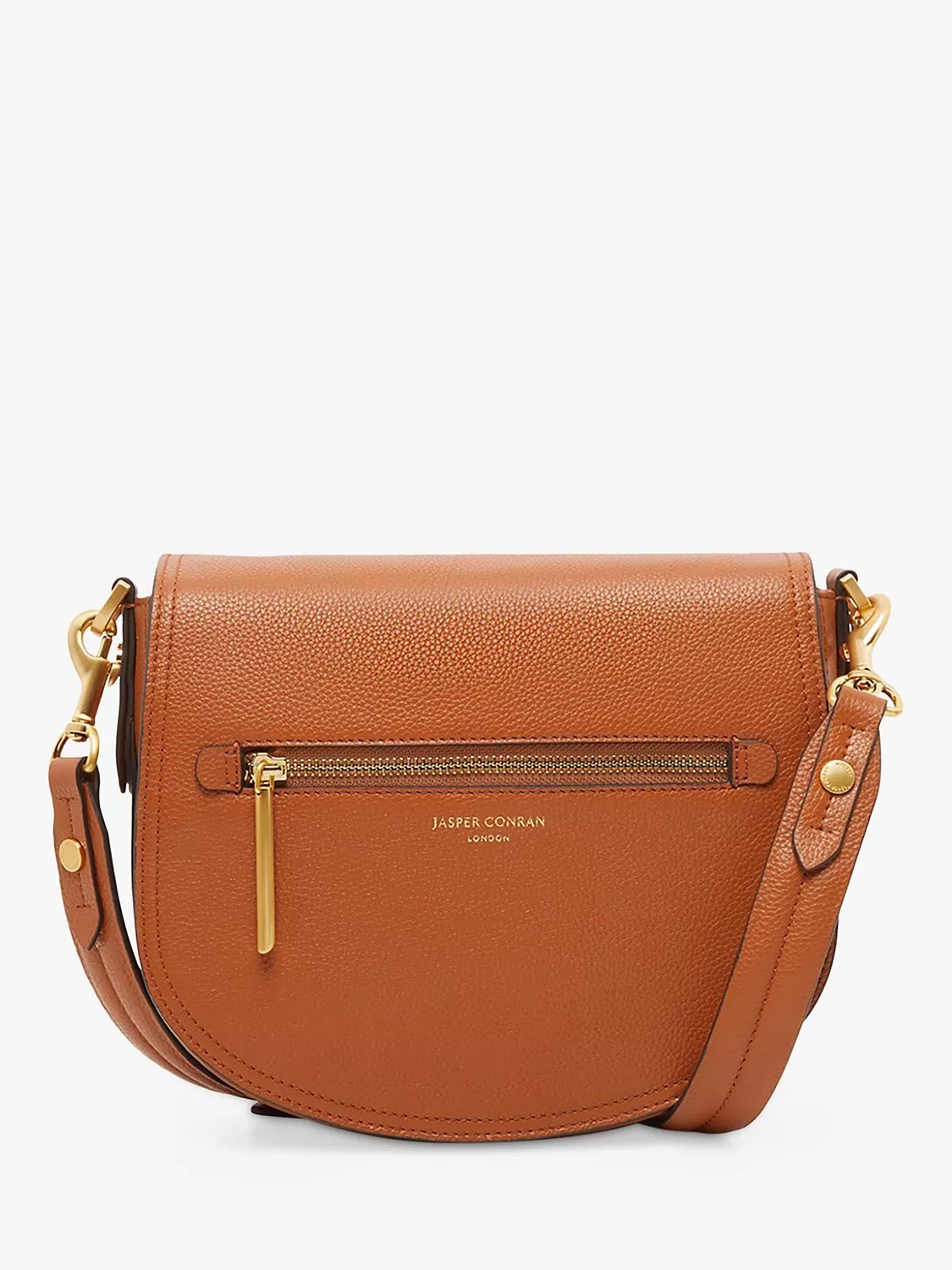 Jasper Conran London Darcey Leather Saddle Bag Tan