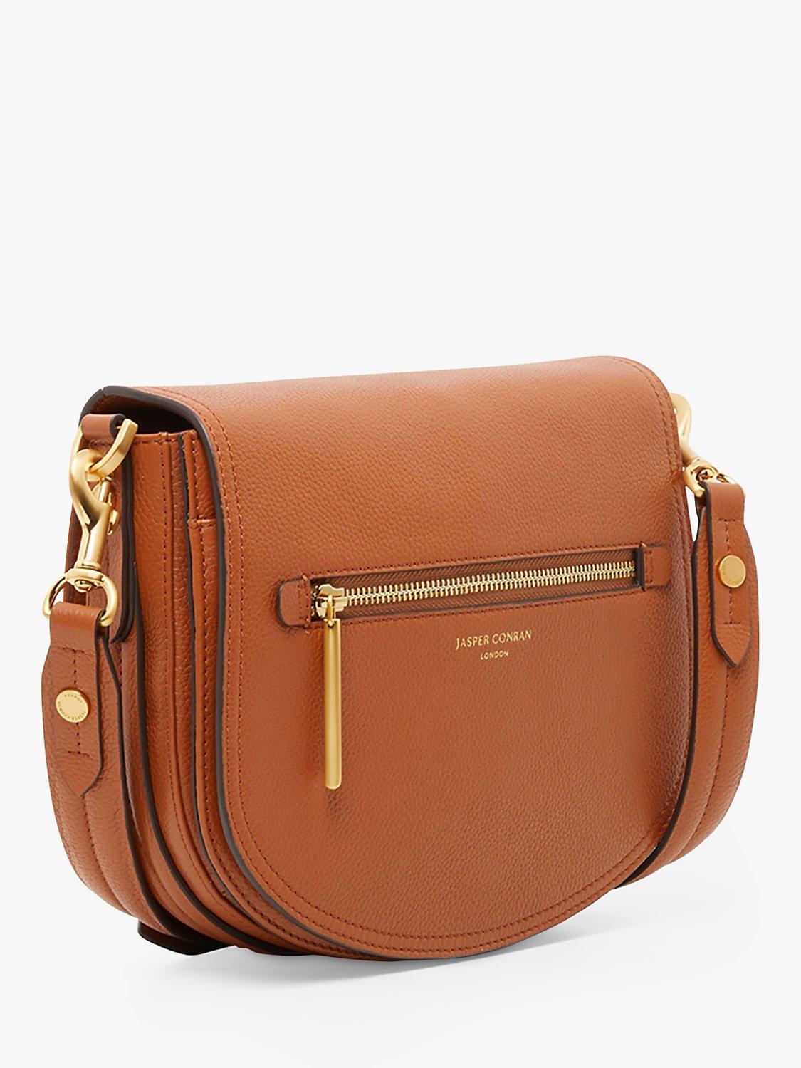 Jasper Conran London Darcey Leather Saddle Bag Tan