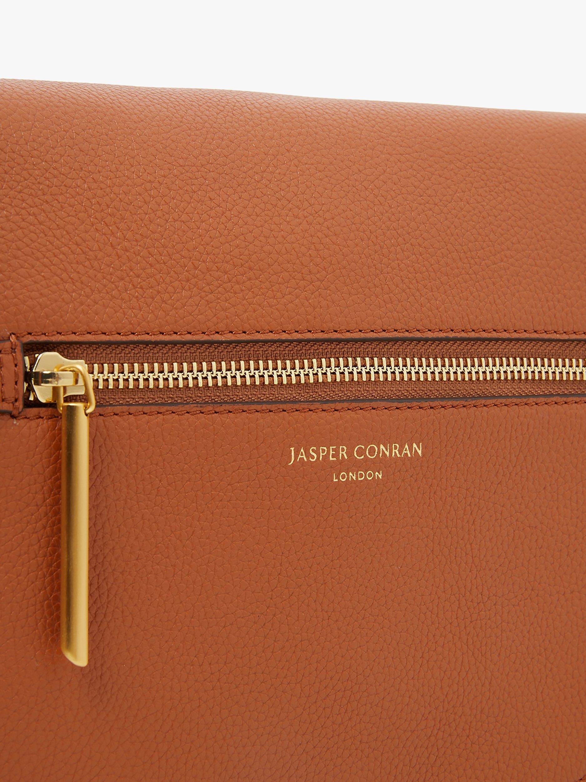 Product image 4 of 5, which shows Jasper Conran London Darcey Leather Saddle Bag, Tan