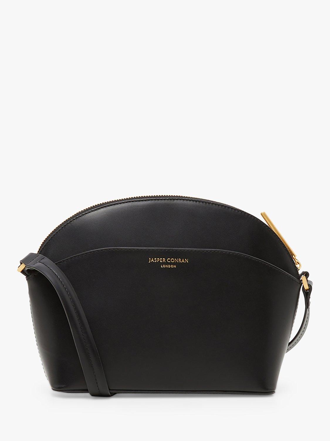 Product image 2 of 5, which shows Jasper Conran London Darcey Leather Dome Cross Body Bag, Black
