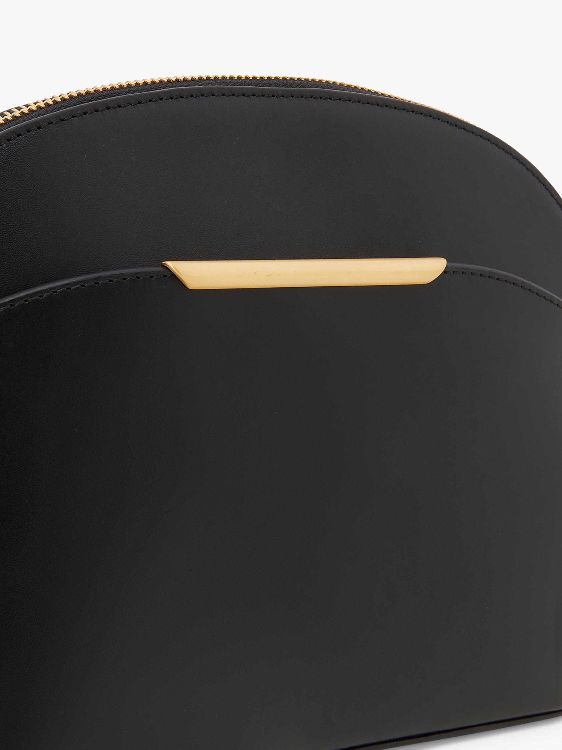 Product image 4 of 5, which shows Jasper Conran London Darcey Leather Dome Cross Body Bag, Black