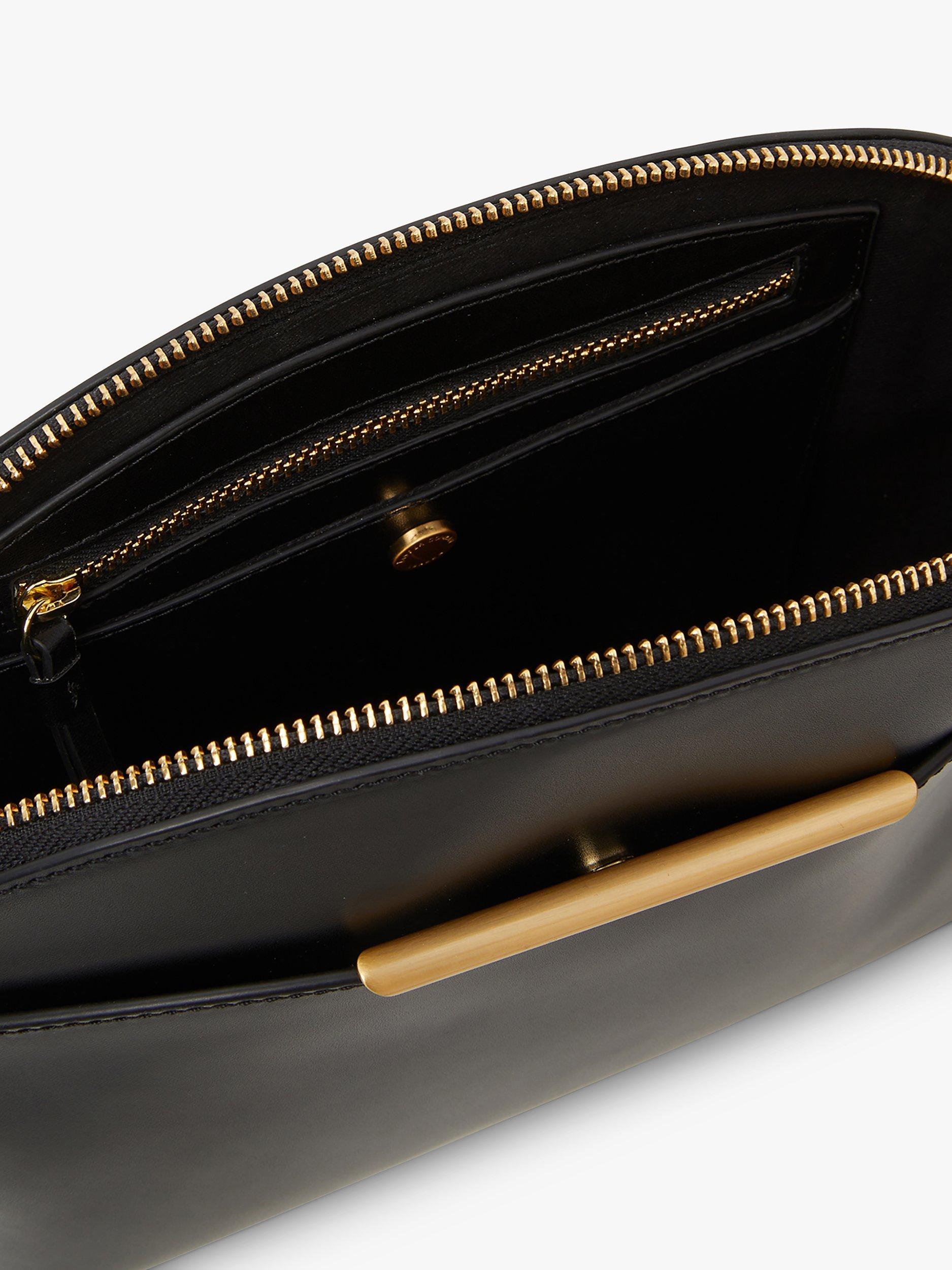 Product image 5 of 5, which shows Jasper Conran London Darcey Leather Dome Cross Body Bag, Black