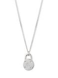 Lauren Ralph Lauren Sterling Silver and Diamond Signature Padlock Necklace, Silver Multi