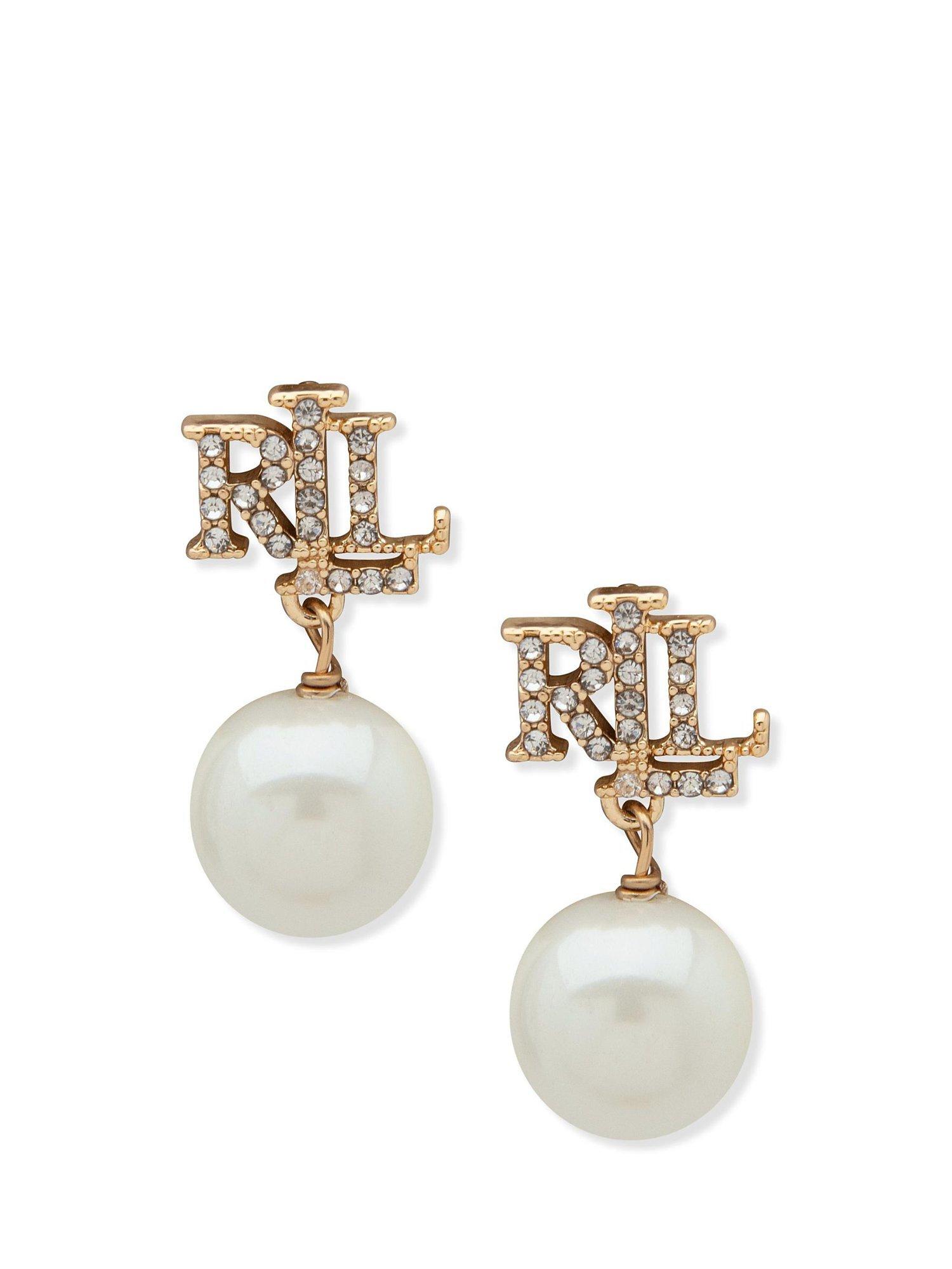 Lauren Ralph Lauren ★【ドロップ イヤリング】White Pearl Lauren Ralph Lauren Sterling Silver Cubic Zirconia
