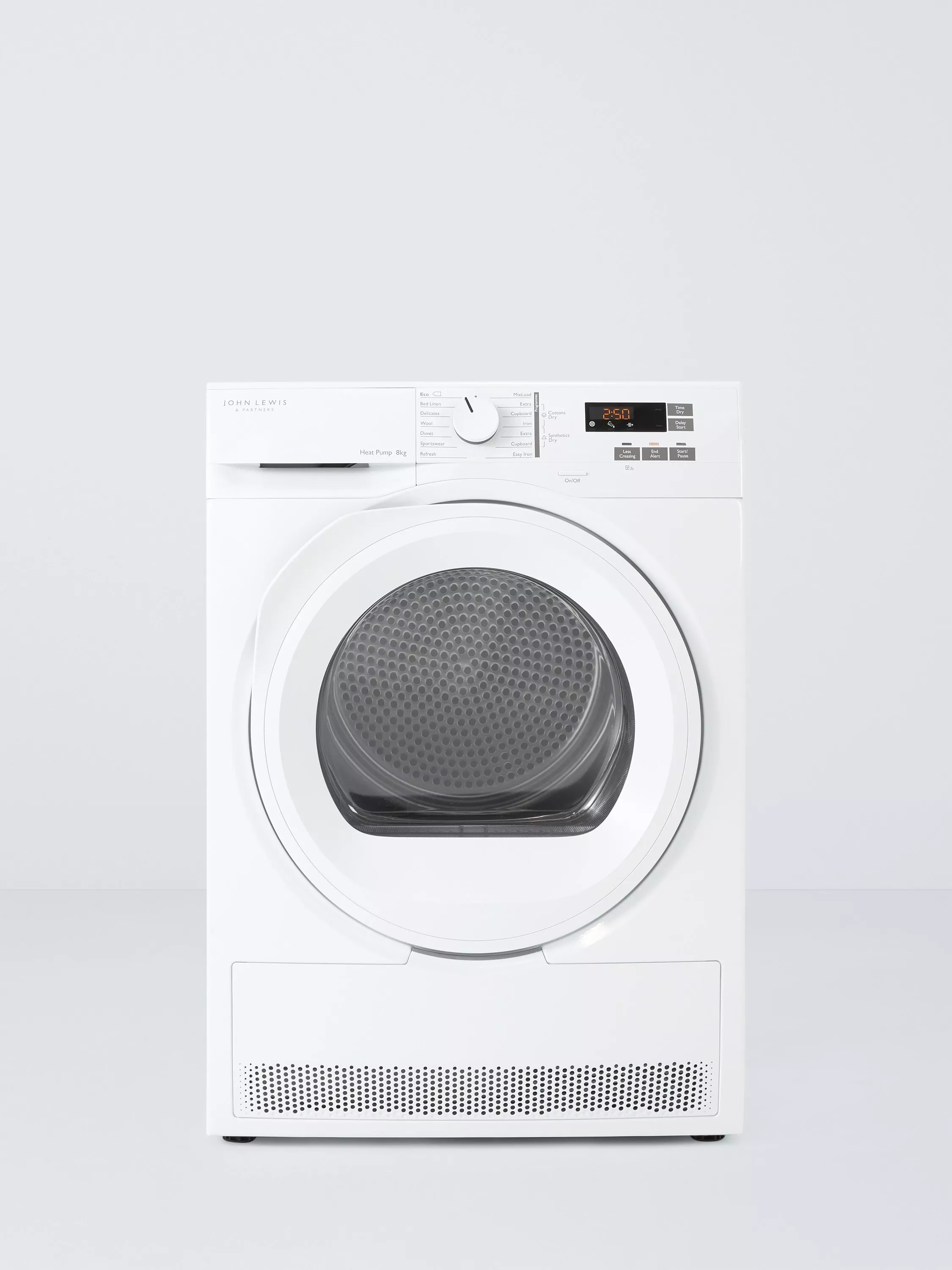 John Lewis JLTDH681 Freestanding Heat Pump Tumble Dryer 8kg Load White