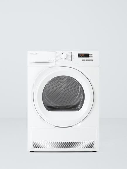 John Lewis JLTDH681 Freestanding Heat Pump Tumble Dryer, 8kg Load, White, White