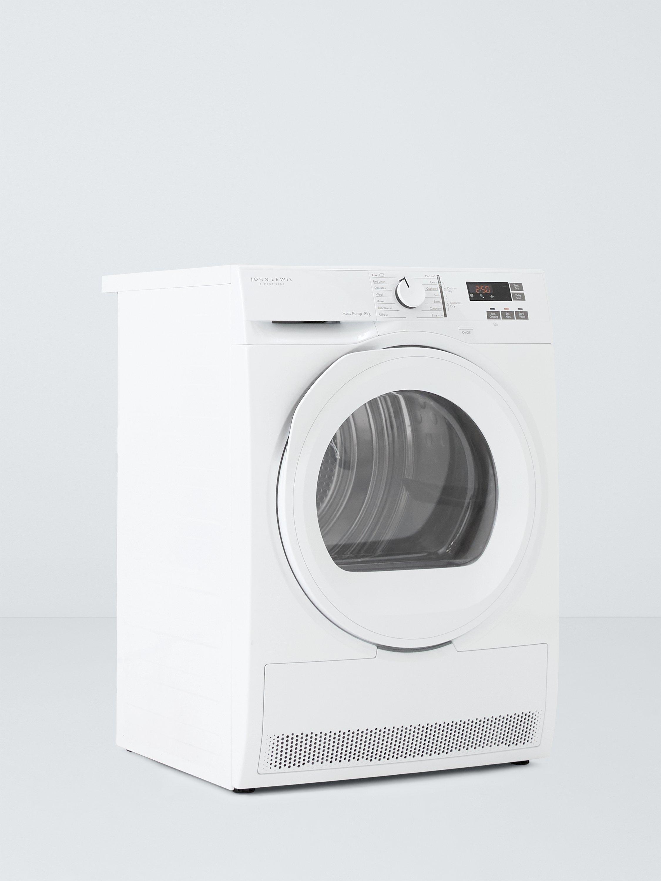 John Lewis JLTDH681 Freestanding Heat Pump Tumble Dryer 8kg Load White