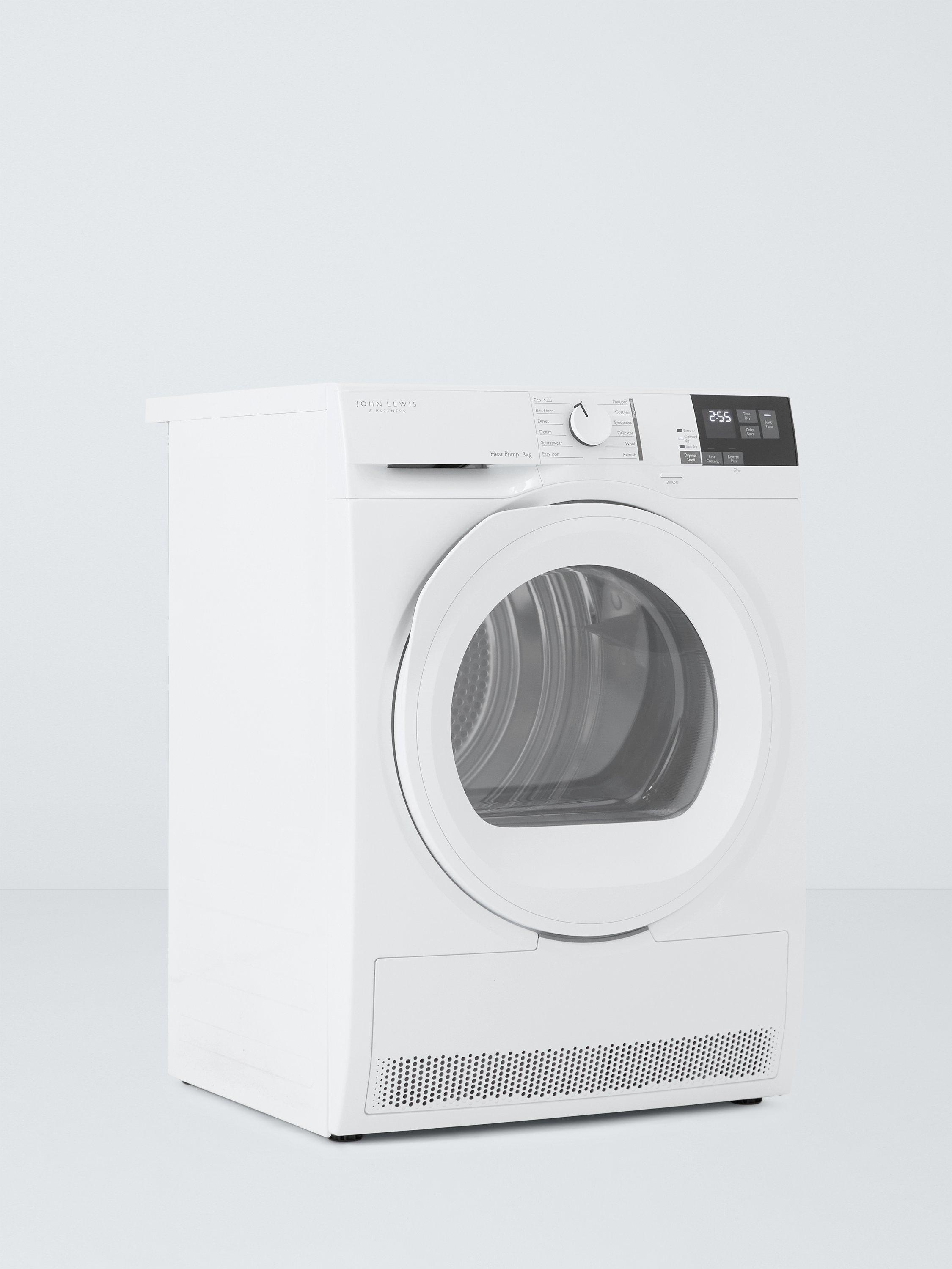 John Lewis JLTDH682 Freestanding Heat Pump Tumble Dryer 8kg Load White