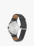 Citizen Men's Eco-Drive Chronograph Day Date Leather Strap Watch, Black/Silver Bu2110-01a