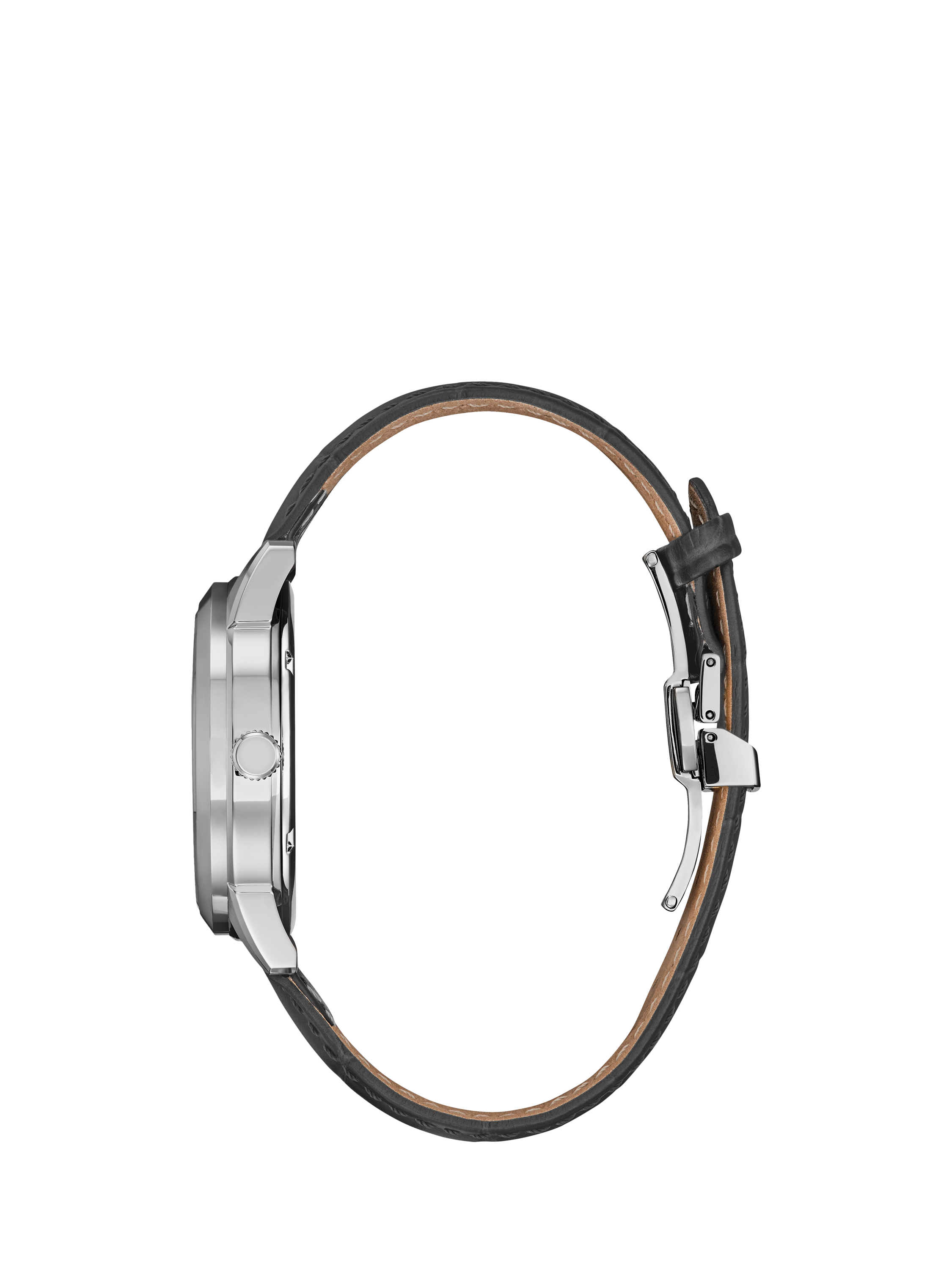 Product image 3 of 6, which shows Citizen Men's Eco-Drive Chronograph Day Date Leather Strap Watch, Black/Silver BU2110-01A