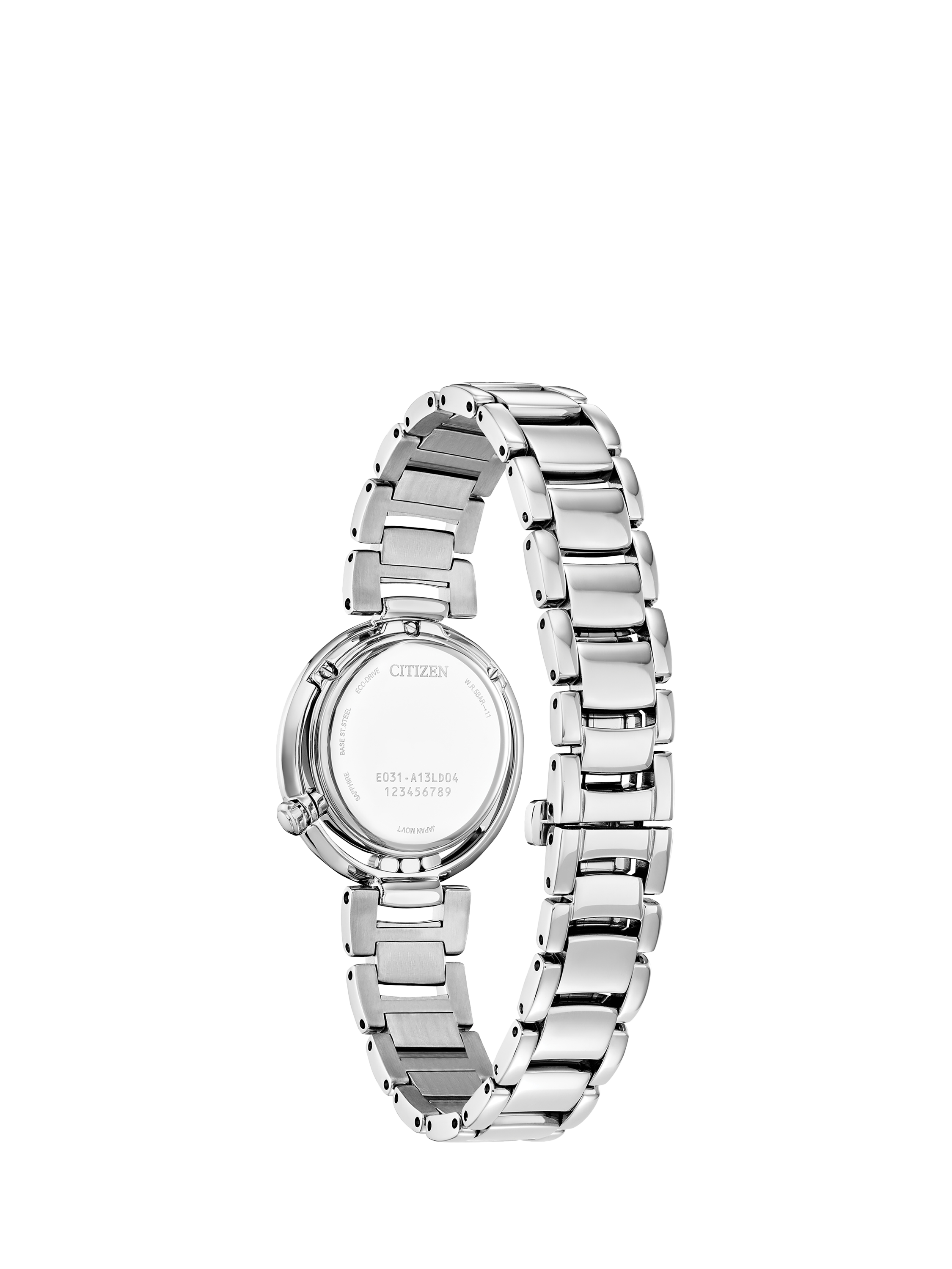 Product image 2 of 8, which shows Citizen EM1110-81N Women's L Arcly Diamond Eco-Drive Bracelet Strap Watch, Silver/Blue