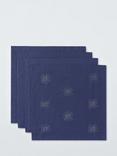 John Lewis Star Cotton Napkins, Set of 4, Navy