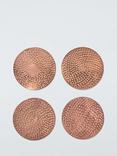 John Lewis Hammered Stainless Steel Round Coasters, Set of 4, Copper