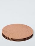 John Lewis Hammered Stainless Steel Round Coasters, Set of 4, Copper