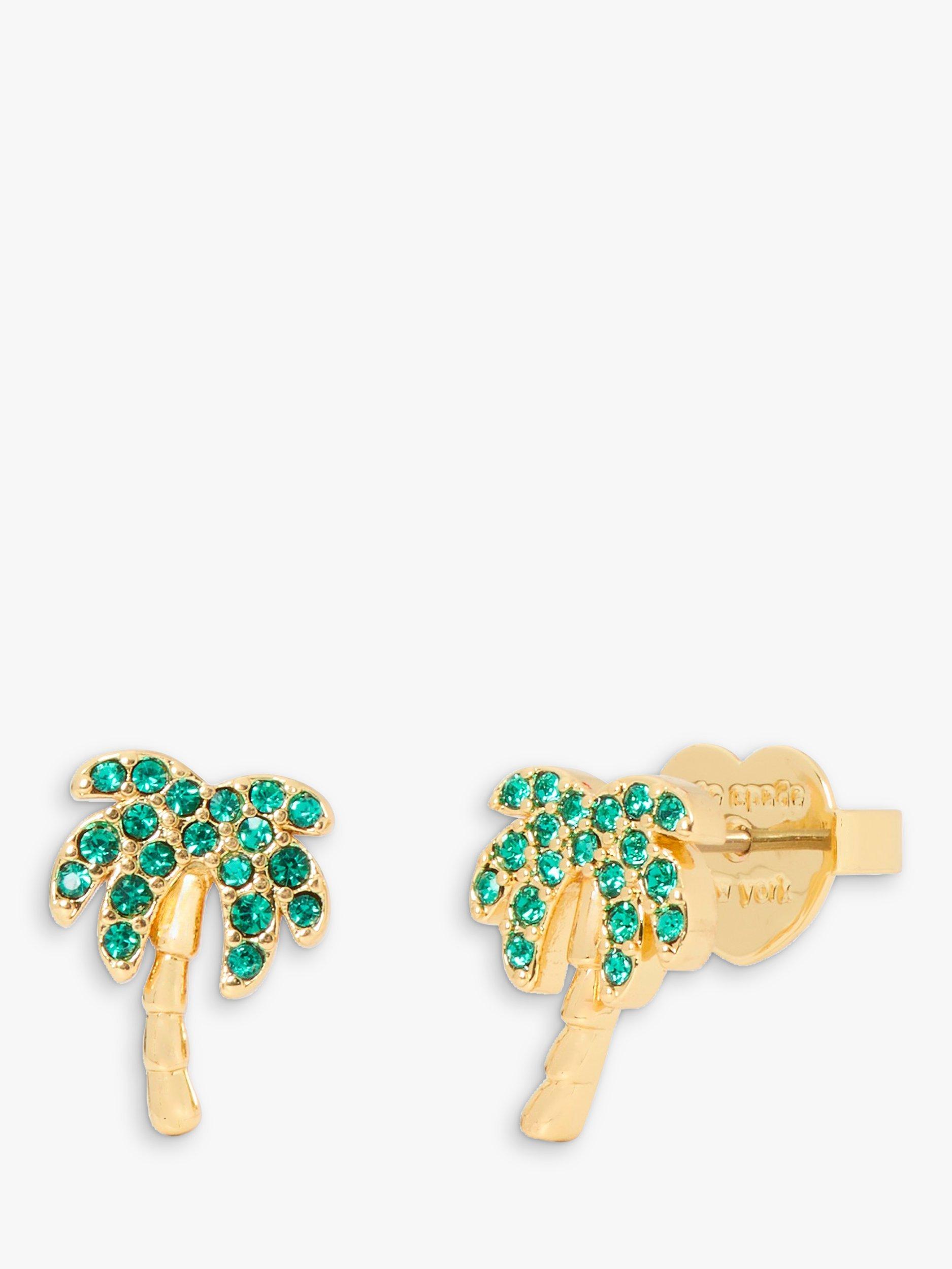 kate spade new york Away We Go Palm Tree Stud Earrings Green Multi