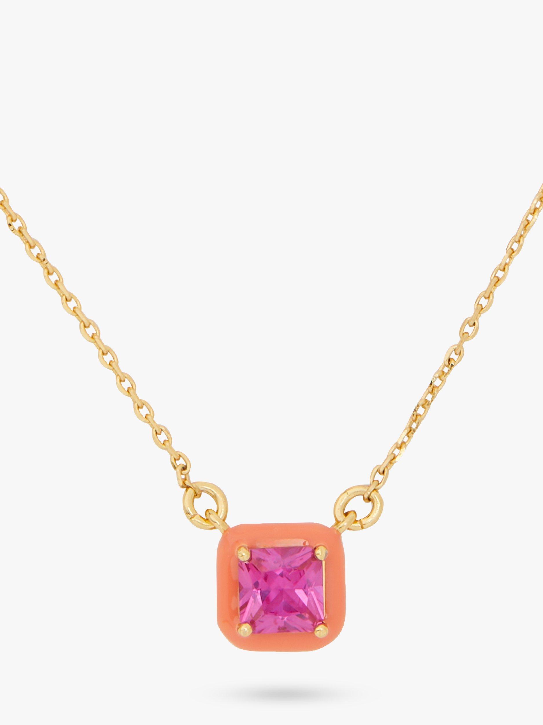 kate spade new york Bright Cubic Zirconia Pendant Necklace, Pink/Multi