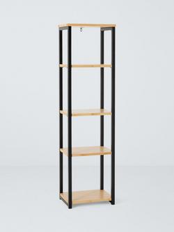 John Lewis Bamboo Tall Narrow Shelving Unit, Natural, 