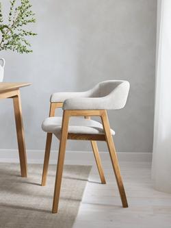 John Lewis Santino Dining Arm Chair, Bianco Oil Oak - view 2, Natural