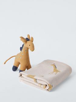 John Lewis Baby Safari Soft Toy and Blanket Gift Set - view 2, 