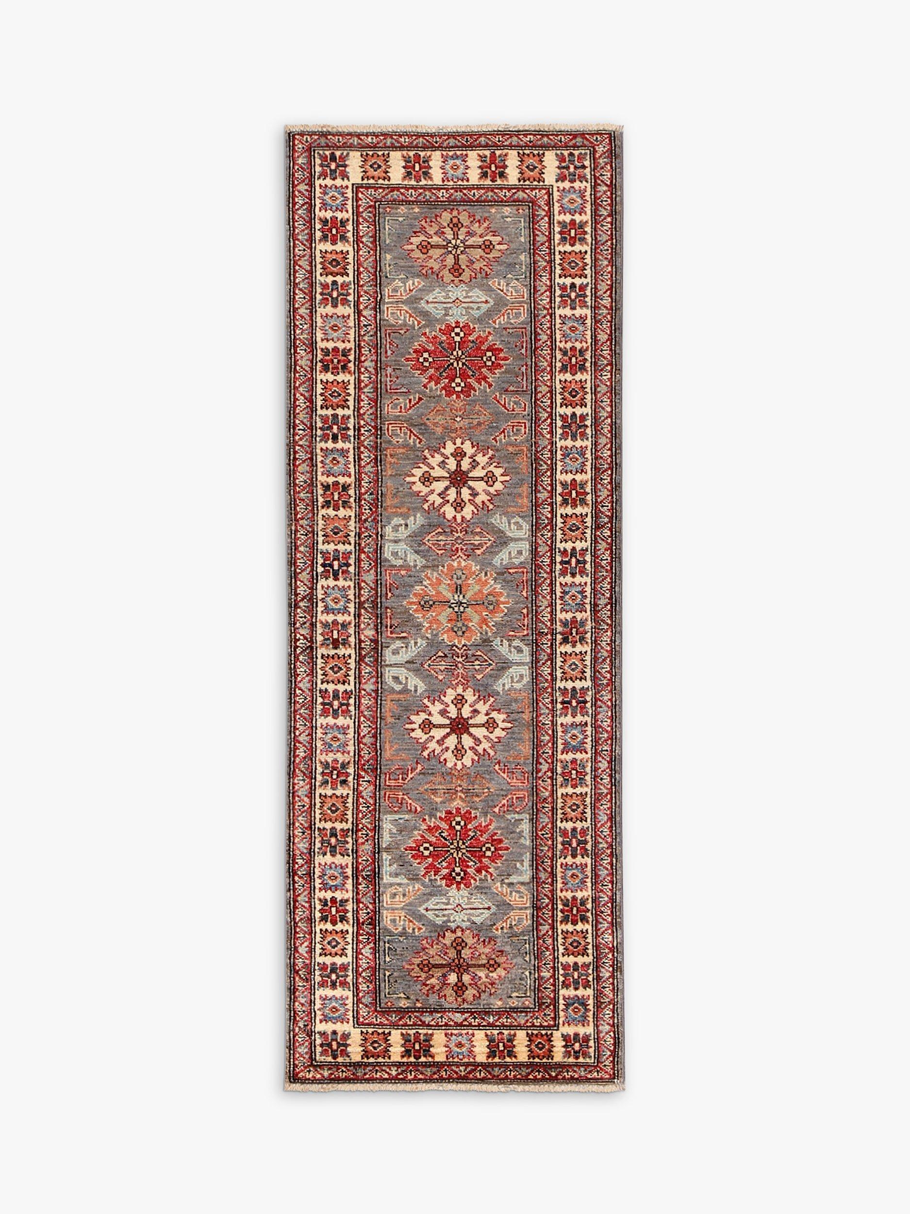 Gooch Oriental Supreme Kazak Runner Rug, L189 x W64 cm, Grey