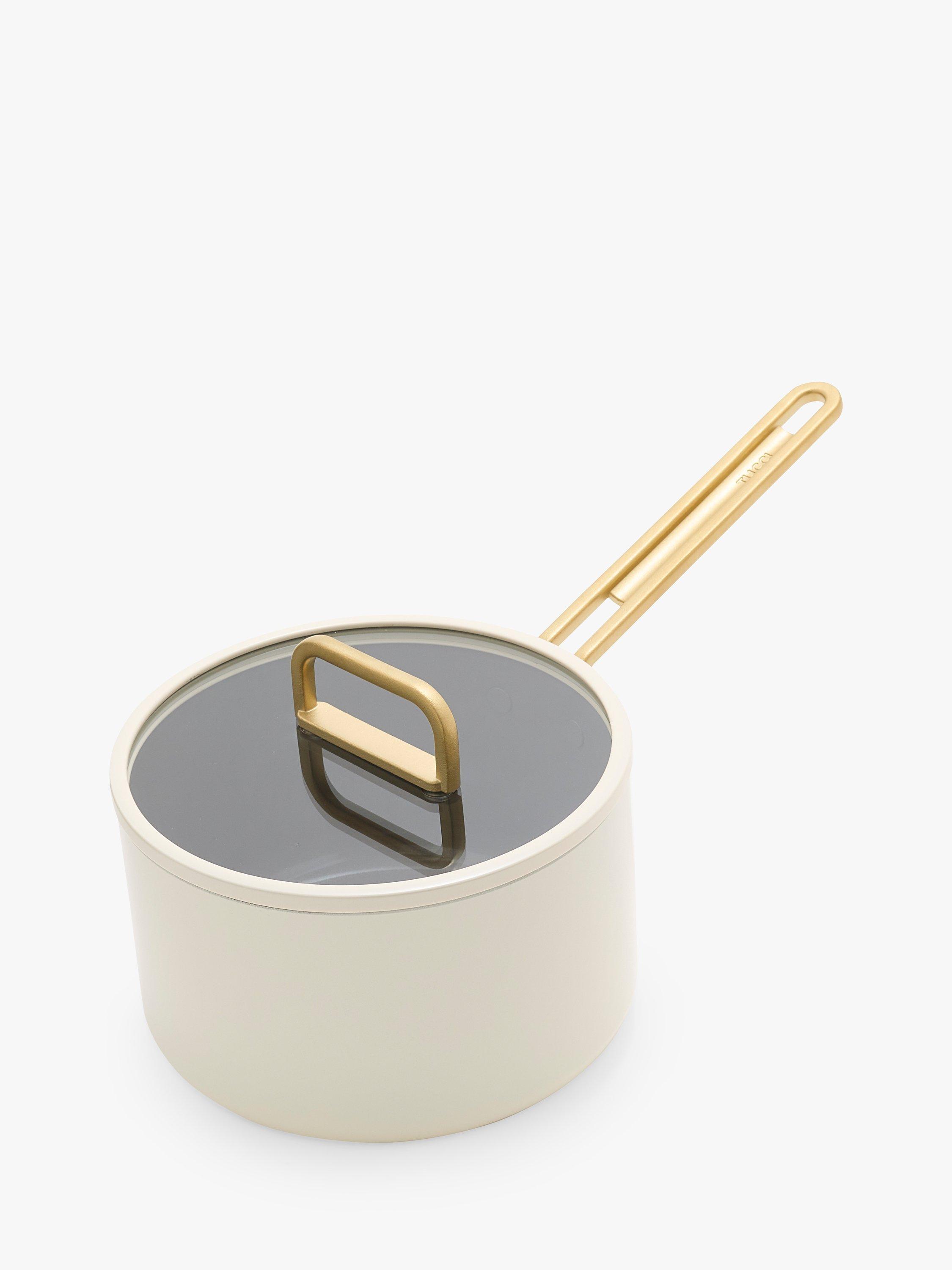 GreenPan x Tucci Aluminium Saucepan & Lid, 20cm, Carrara White