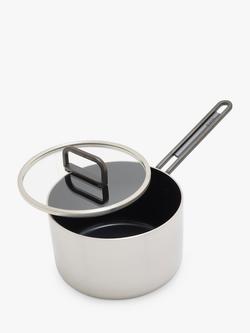 GreenPan x Tucci 3-Ply Stainless Steel Saucepan & Lid, 16cm - view 2, Stainless Steel