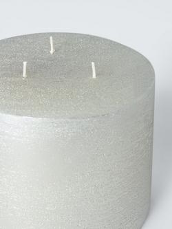 John Lewis Rustic 3 Wick Candle, H10 cm, Silver - view 2, Silver Silver