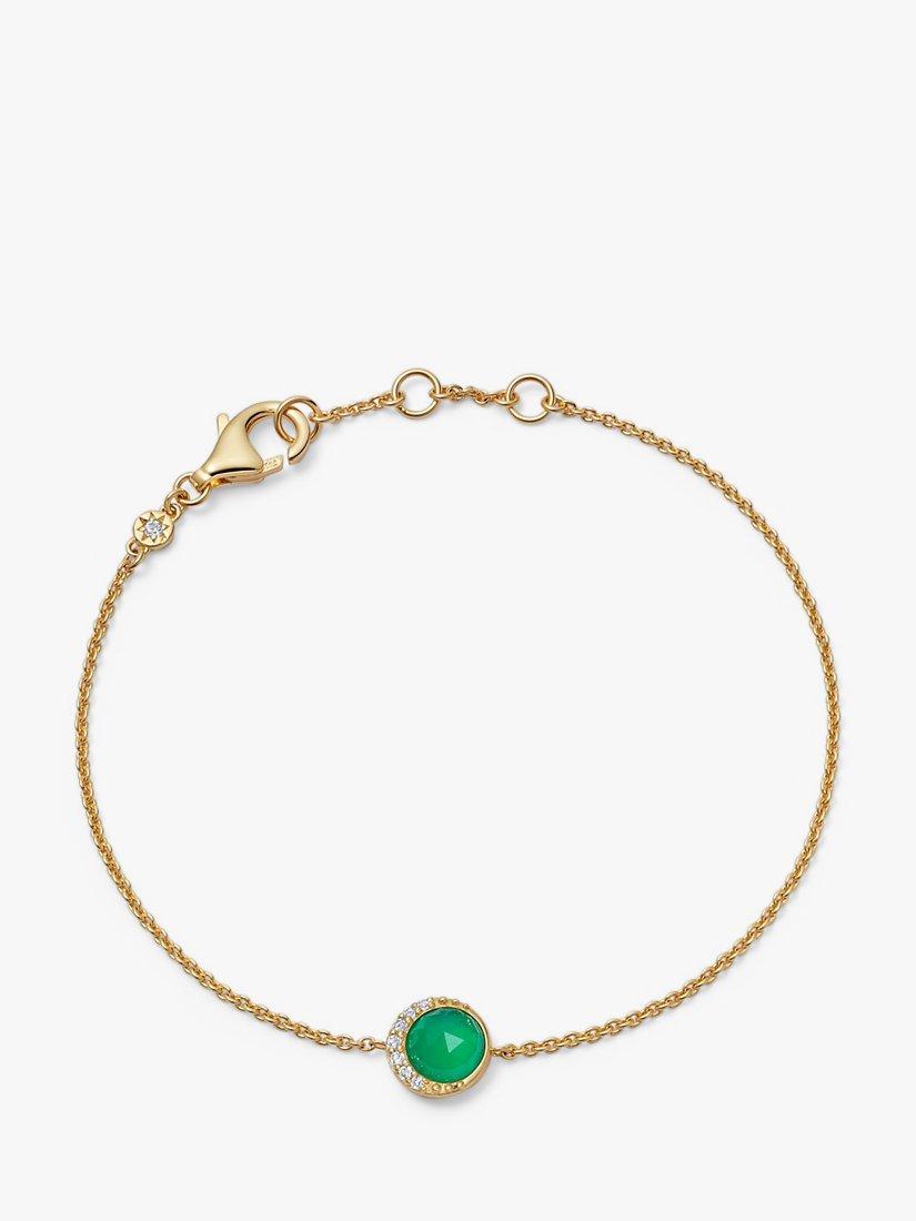 Product image 1 of 3, which shows Astley Clarke Chalcedony & White Sapphire Luna Chain Bracelet, Gold