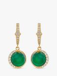 Astley Clarke White Sapphire and Chalcedony Luna Drop Earrings, Gold