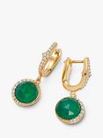 Astley Clarke White Sapphire and Chalcedony Luna Drop Earrings, Gold