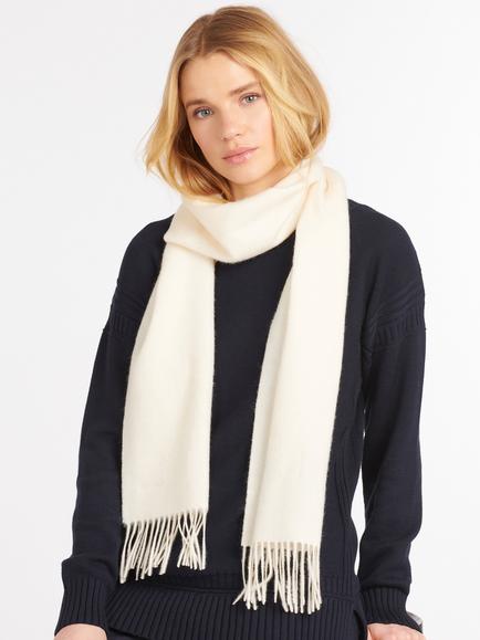 Barbour Lambswool Scarf - view 2, Cream