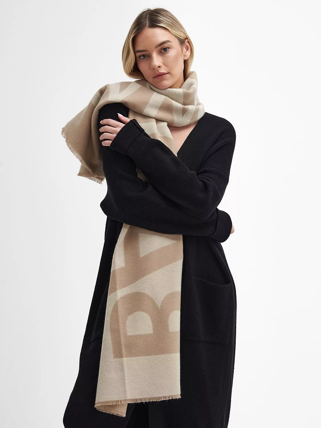 Barbour International Milla Logo Scarf Light Trench Stone