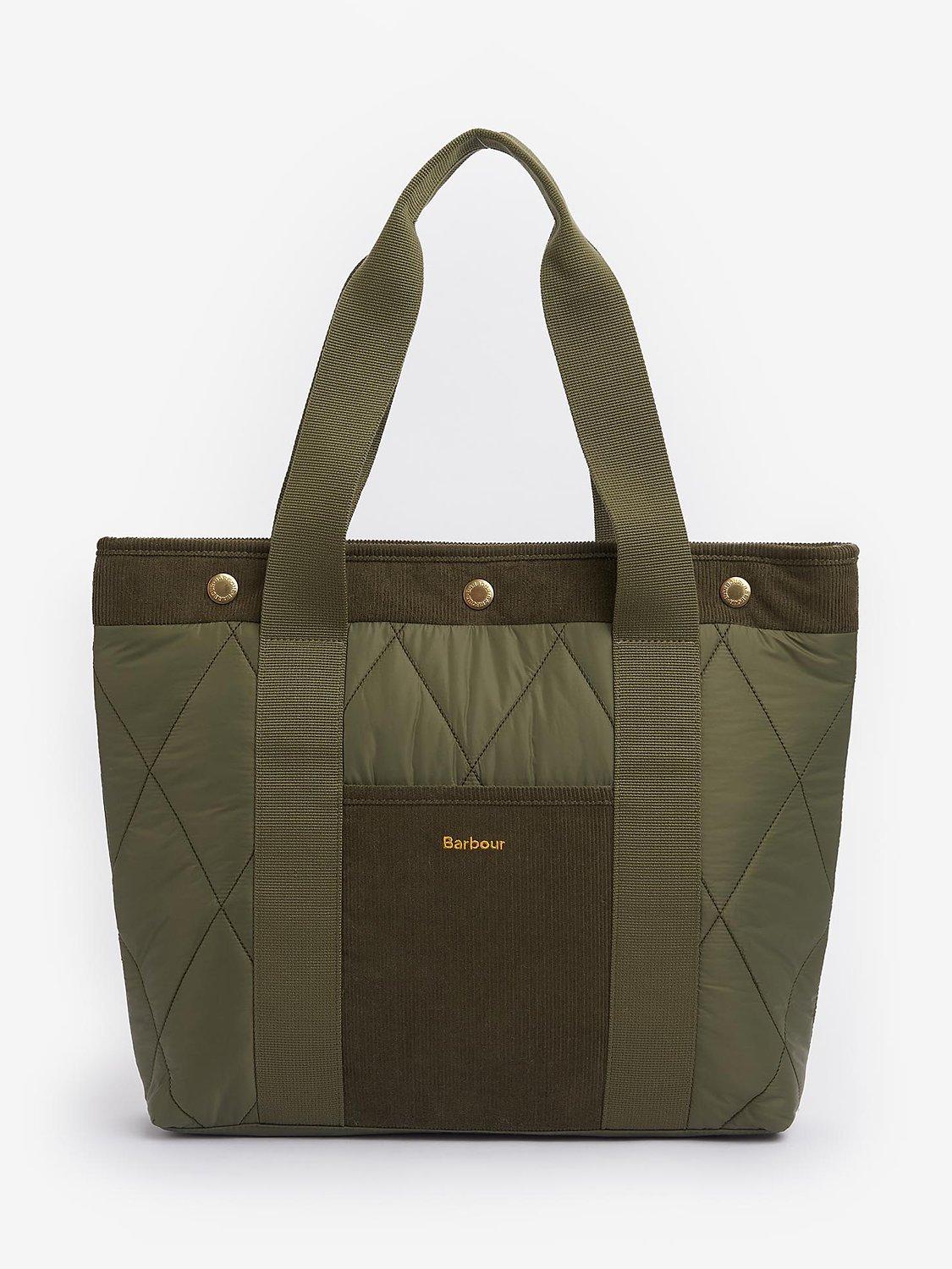 Barbour Healy Quilted Tote Bag Olive