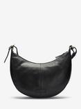 Barbour Laire Leather Half-Moon Bag, Black