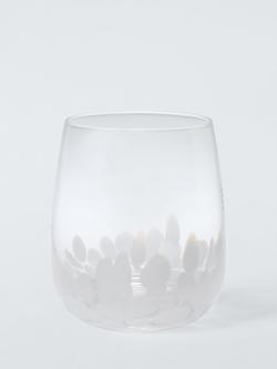 John Lewis Confetti Glass Tumbler, 390ml, White, 