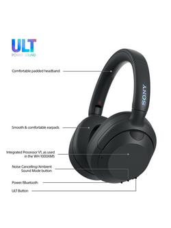 Sony WH-ULT900N ULT Wear Noise Cancelling Wireless Bluetooth Over-Ear Headphones with ULT POWER SOUND & Mic/Remote - view 2, Black