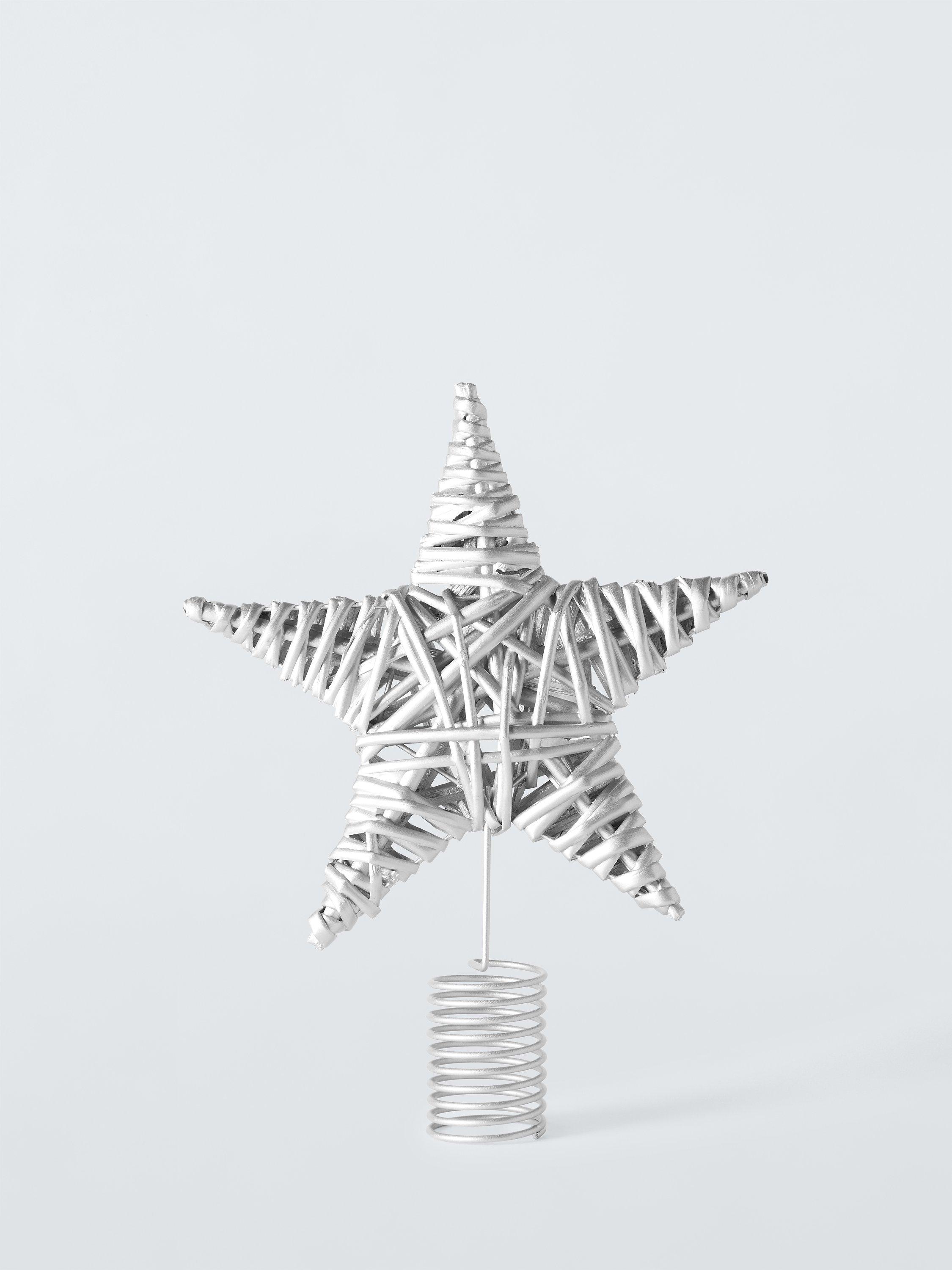 John Lewis Wicker Star Topper, Silver